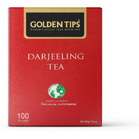 Golden Tips 100% Pure And Authentic Darjeeling Black Tea, Single Estate Premium Teabags, Rich Aroma & Delicate Flavor, (200 Gram, 100 Cups)