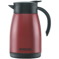 Borosil Stainless Steel 750Ml Teapot With Handle | Double Wall Vacuum Insulated Thermosteel Carafe | Bpa Free Jug For Tea/Coffee & Juice | 16 Hours Hot & 24 Hours Cold | 1 Year Warranty, Red