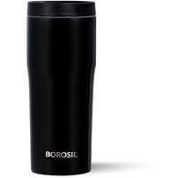 Borosil Hydra Hike 500Ml Stainless Steel Flask Tumbler | Double Wall Vacuum Insulated | 9 Hrs Hot & 13 Hrs Cold | Leakproof & Wide Mouth | Fits In Car Holders, For Home, Office, Sports, Black