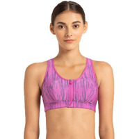 Jockey Women's Synthetic Lightly Padded Wire Free Sports Bra (Medium Impact Bra_Lavender Scent Aop_L_Lavender Scent_L)