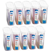 Primeway Pp Air Tight Food Savers | Spices Containers | Masala Boxes | Kitchen Canisters For Fridge | 275Ml Each | Pack Of 10 Pcs | White - Plastic