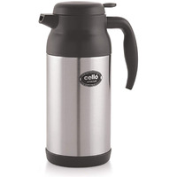 Cello Armour Vacuum Insulated Carafe | Hot And Cold Flask | Vacuum Insulated Tea/Coffee Pot | 1600Ml, Black (Stainless Steel)