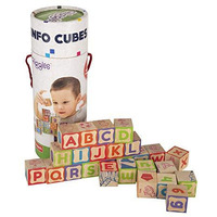 Giggles Funskool - Info Cubes, Educational Learning Blocks, Blocks For Kids, Teaches Alphabet,Numbers,Colour Shapes & Picture Puzzle, Preschool Toys, Multicolor, 26 Pieces, 3 Years & Above