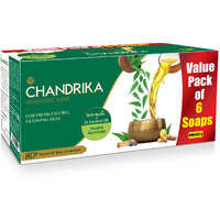 Chandrika Ayurvedic Soap Classic| Handmade Soap For Naturally Radiant Skin| For All Skin Types| 125G (Pack Of 6)