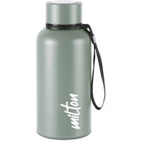 Milton Aura 500 Thermosteel Bottle, 500 Ml Water Bottles, 24 Hours Hot And Cold, Easy To Carry, Easy Grip, Rust Proof, Tea, Coffee, Office, Travel Bottle, Grey