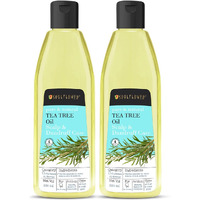 Soulflower Tea Tree Oil, 225Ml Each | Hair Growth, Scalp Nourishment, Anti Dandruff | 100% Pure, Natural, Undiluted, Organic Premium & Cold Pressed Carrier Oil - Pack Of 2