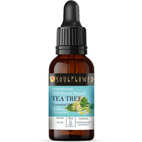 Soulflower Tea Tree Essential Oil For Hair Care, Skin Care, Pimple, Anti Dandruff, Hair Shine, Oral Care, Foot Care, Pimples, Acne, Dandruff | 100% Pure, Natural, Organic Certified | 30Ml