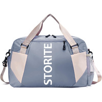 Storite Nylon 47 Cm Imported Travel Duffle Bag, Sports Shoulder Bag For Women With Wet Pocket & Shoe Compartment Weekender Overnight Luggage Bag (Blue,47X20X28 Cm)