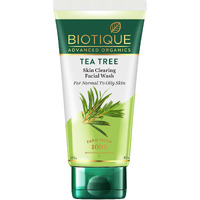 Biotique Tea Tree Skin Clearing Normal To Oily Skin Face Wash, 150 Ml | Treats Acne, Pimples, Clear Skin