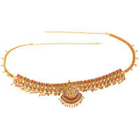 Yellow Chimes Kamarbandh For Women Gold Plated Multicolured Crystal Studed Traditional Bridal Saree Kamarbandh For Women And Girls