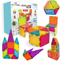 Wembley Magnetic Tiles For Kids|Magnetic Building Blocks For Kids 3 4 5 6 7 8 Yrs|Constructing&Creative Learning Educational Brain Toys|Stem Learning Kit Magnetic Toys (16 Pcs),Multicolor
