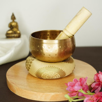 Ekhasa 100% Pure Bronze Handmade Tibetan Meditation Singing Bowl (3.5 Inch) | Authentic Sound Bowl Meditation Set For Deep Om Sound | Tibetan Sound Healing Bowls Are Perfect Spiritual, Yoga Gifts