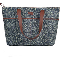 Zouk Tote Bags For Women - Handmade Bags For Daily Use - Vegan Leather Handbags With Double Handle - Printed Totes For Women (Lattice Lace)