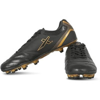 Vector X Blaze-Size- 2.0 Men's Football Shoes|Sports And Soccer With Upper Tpu/Synthetic Leather Comfortable Football Shoes |Men And Adult | Walking |Lace-Up |(Black-Gold, Size-7)