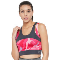 Clovia Women's Polyester Lightly Padded Wire Free Sports Bra (Br2159P22M_Pink_M)