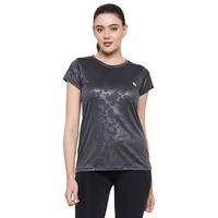 Clovia Women's Polyester Activewear Short Sleeve Sports T-Shirt (At0124A01_Grey_M)