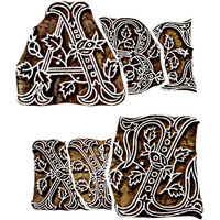 Twograms | Set Of 26 | Wooden Handmade Alphabetical Design Blocks For Printing Scrapbooking/School Project Designing Stamps/Art Craft/Blocks For Kids/Pottery Crafts