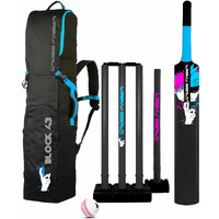 Jaspo Anime Cricket Kit  Full Size Plastic Bat, Synthetic Ball, Stumps & Kit Bag  Lightweight & Durable Tennis Cricket Plastic Kit (Cricket Kit, Anime)