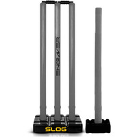 Jaspo Slog Engraver Cricket Kit  Full Size Plastic Bat, Synthetic Ball, Stumps & Kit Bag  Lightweight & Durable Tennis Cricket Plastic Kit (Wicket Set Only)