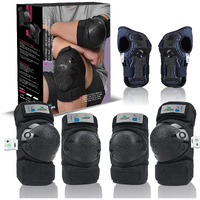 Jaspo Urban Rider Plastron Saver 3 Professional Protective Kit (Knee/Elbow/Wrist Guard) Multi Purpose Safety Kit For Skateboarding, Roller Skating, Inline Skating, Cycling And Other Sports