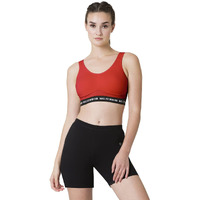 Van Heusen Proactive Women Sports Bra - Cotton Elastane - Anti Bacterial, Wireless, Non Padded, Full Coverage, Light Impact Tomato Red