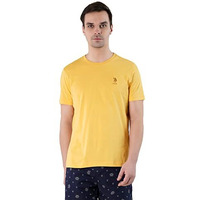 U.S. Polo Assn. Mens Crew Neck Embroidered Logo I633 Lounge Regular Fit T-Shirt - Pack Of 1 (Ochre Yellow Large)