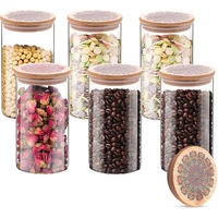 The Better Home Borosilicate Kitchen Jars & Containers Set With Lid (6Pcs - 1L Each) | Airtight Bamboo Lid | Jar For Kitchen Storage Box | Jars For Cookies, Snack, Spices, Tea, Coffee (Green)