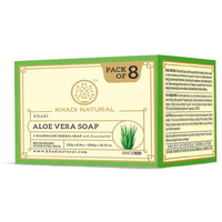 Khadi Natural Aloevera Handmade Soap| Healthier Skin| Natural Soap With Essential Oils| Soap With Skin Hydrating Properties| Suitable For All Skin Types | Pack Of 8 (125G*8, 1000G)