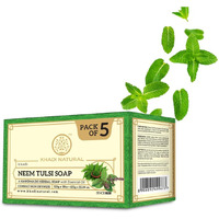 Khadi Natural Neem Tulsi Soap | Handmade Bathing Soap | Herbal Soap For Removing Dirt & Impurities | Suitable For All Skin Types| (Pack Of 5) (5X125 G) (625 G)