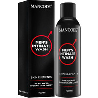Mancode Intimate Wash For Men - 100Ml With Tea Tree Essential Oil Ayurvedic & Natural Personal Intimate Hygiene Prevents Itching Irritation & Dryness Caused By Sweating Ball Wash For Men
