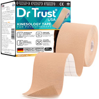Dr Trust Usa Kinesiology Tape For Sports Injury, Muscles Pain Relief, Waterproof Athletic Ktape For Arms, Knee, Shoulder, Legs, Ankle, Adhesive Compression Bandage 5 M X 5 Cm (Beige)