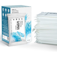 Lubex Natural Intimate Wipes For Pre/Post Intimacy Cleaning For Women & Men - Made With Aloe Vera, Tea Tree & Vitamin E - 25 Count
