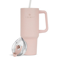Solara Elixir 40Oz Insulated Tumbler With Straw And Lid, Tumblers For Hot And Cold, 1200Ml Stainless Steel Tumbler With Straw, Travel Mug, Coffee Mug For Office, Home, Dusky Pink