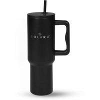 Solara Echo 40Oz Tumbler For Hot And Cold, 1200Ml Insulated Tumbler With Lid, Stainless Steel Tumbler With Straw, Travel Tumbler, Coffee Mug For Office, Home, 1200Ml, 40Oz, Black Knight