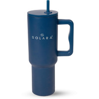 Solara Echo 1200Ml Insulated Tumbler With 2 Straws And Lid, Coffee Tumbler For Hot And Cold, 1200Ml Stainless Steel Tumbler With Straw, Leak Proof Travel Mug, Office, Home, Morroccan Blue