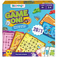 Bloomingo Board And Card Game - Game On! 20 In 1 Board Game - Ludo, Chess, Checkers And More - Educational Learning Toys For Fine Motor Skills And Cognitive Development - Birthday Gift For Kids