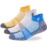 Supersox Anklet Ankle Length Socks For Men & Women (Unisex) Made With Durable, Breathable Cotton, Anti Odour & Anti Bacterial, Running, Sports - Pack Of 3, Free Size (Orange, Grey, Royal Blue)