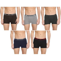 Dixcy Scott Men's Pure Cotton Regular Solid Trunks (Pack Of 5) (Swishtrunk-P5_Black/Grey Melange/Olive/Deep Blue/Coffee Brown_X Large)