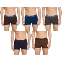 Dixcy Scott MenS Snug Fit Solid Innerwear Trunk With Outer Elastic Waistband (Pack Of 5), Navy/Dark Grey/Lt Coffee Brown/Denim Blue/Wine (Swishtrunk-P5)