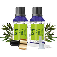 Rey Naturals Tea Tree Essential Oil | Tea Tree Oil For Hair | Tea Tree Oil For Face | Tea Tree Oil For Skin | Tea Tree Hair Oil | Tea Tree Oil For Dandruff | Tea Tree Oil For Fungal Infection - 15Ml*2