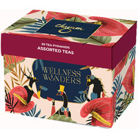 Chayam Assorted Women's Day Gift Box, 20 Tea Bags, 5 Flavors | Women's Day Festive Variety Pack | Himalayan Green, Cinnamon, Tulsi Moringa, Hibiscus, Chamomile | Gift For Women And Mothers