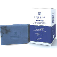 Mannlich Anti-Acne Soap | Controls Excess Sebum | Handmade Body & Face Soap For Acne-Prone And Oily Skin | 2% Salicylic Acid, 2% Niacinamide & 2% Tea Tree Oil | Brightens Skin, Fades Dark Spots | Prevents Body Acne | Ph Balanced, Sls Free, Dermatologically Tested | 75 G (Pack Of 2)