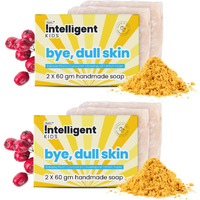 Tuco Intelligent Handmade Soap With Turmeric, Shea Butter, Olive Oil, Coconut Oil For Dull Skin, Everyday Use For Ages 3+ Kids, Paraben & Sulphate Free - 60 G (Pack Of 4)
