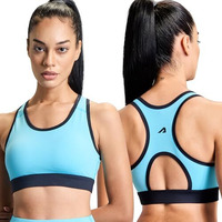 Boldfit Women's Nylon Spandex Wire Free Modern Padded Sports Bra (Bftbw2001Sblues_Blue