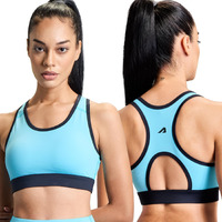 Boldfit Women's Nylon Spandex Wire Free Modern Padded Sports Bra (Bftbw2001Sbluem_Blue