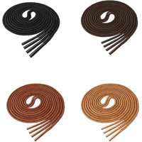Lify Waxed Cotton Extra Thin Dress Round Shoelaces For Formal Shoes/Leather Shoe, Available In 60Cm (23.62'')- Black, Teak, Tan & Coffee Color - 4 Pair Pack