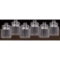 Dizgoy Storage Pop Glass Jar With Airtight Lid,Kitchen Food Cereal Containers, Canister Set Ideal For Flour, Pickle Masala, Jam,Sugar, Coffee, Spice 300Ml (6)