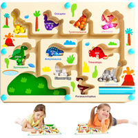 N2K2 Enterprise Magnetic Color And Number Maze - Educational Fine Motor Skills Toys For Boys Girls 3 4 5 Years Old, Wooden Color Matching Learning Counting Toddler Puzzle Board