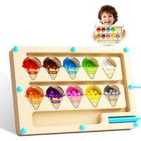 N2K2 Enterprise Magnetic Color Sorting Board, Montessori Maze Magnet Puzzle Game Board Educational Learning Toys For Preschoolers Fine Motor Skills Toys For Boys Girls Wooden Color And Number