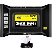 Fronted Unisex-Adult Sneaker Shoe Wipes Cleaner, Premium Cleaning Solution Suitable For Different Sneakers & Sports Shoe - 80 Wips In 1 Pack White